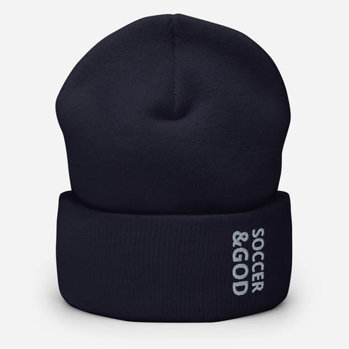 Soccer &God Smoke Cuffed Beanie
